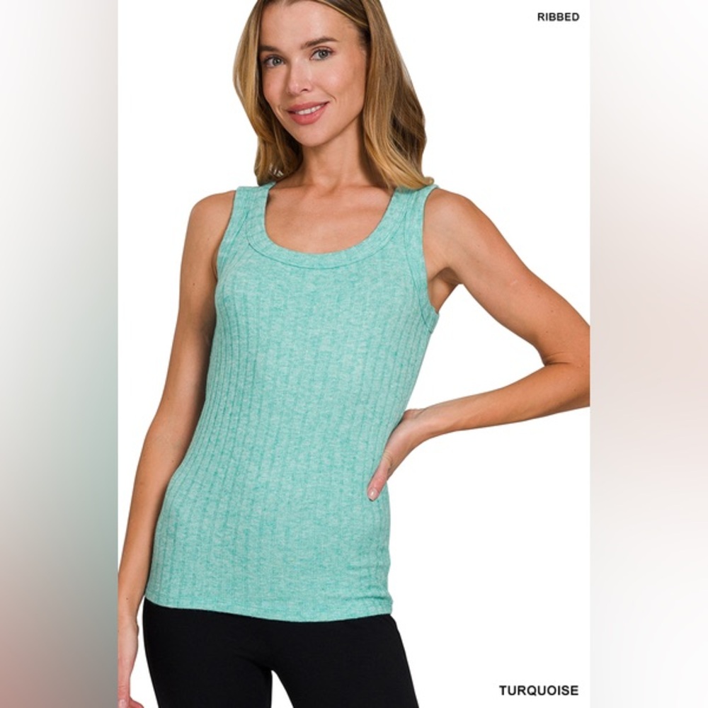 NWT ZENANA MELANGE RIB TANK TOP